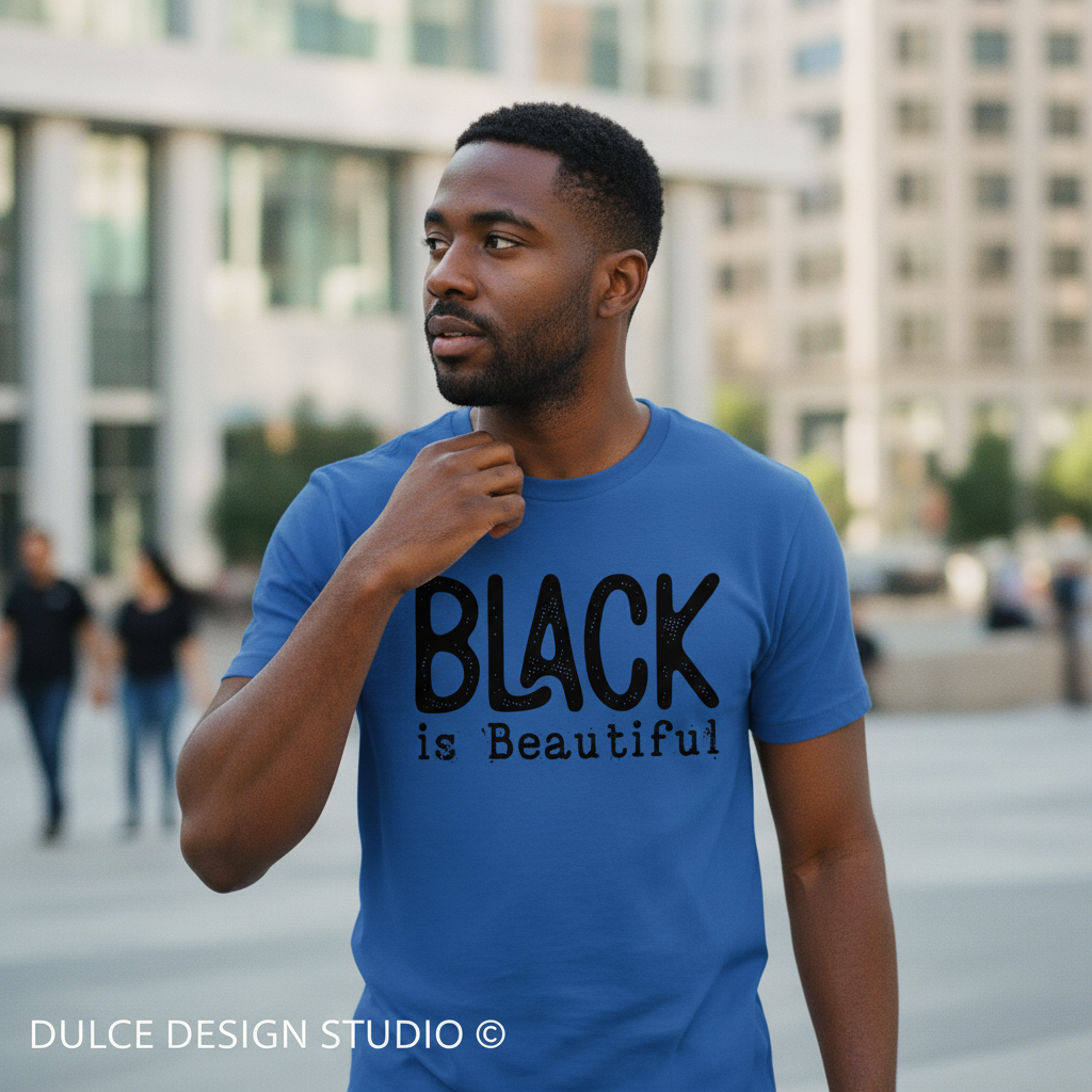 BLACK is Beautiful royal blue shirt mockup