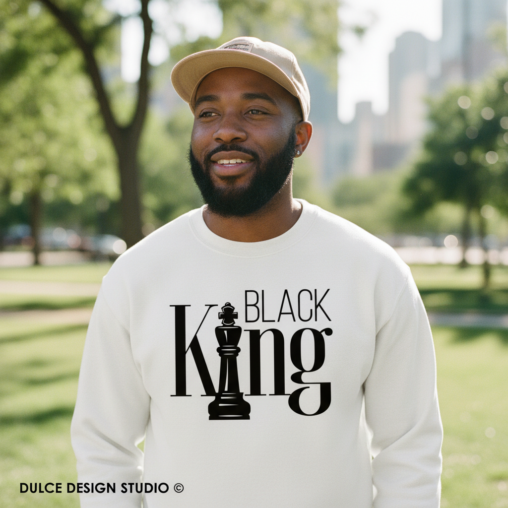BLACK King white sweatshirt mockup