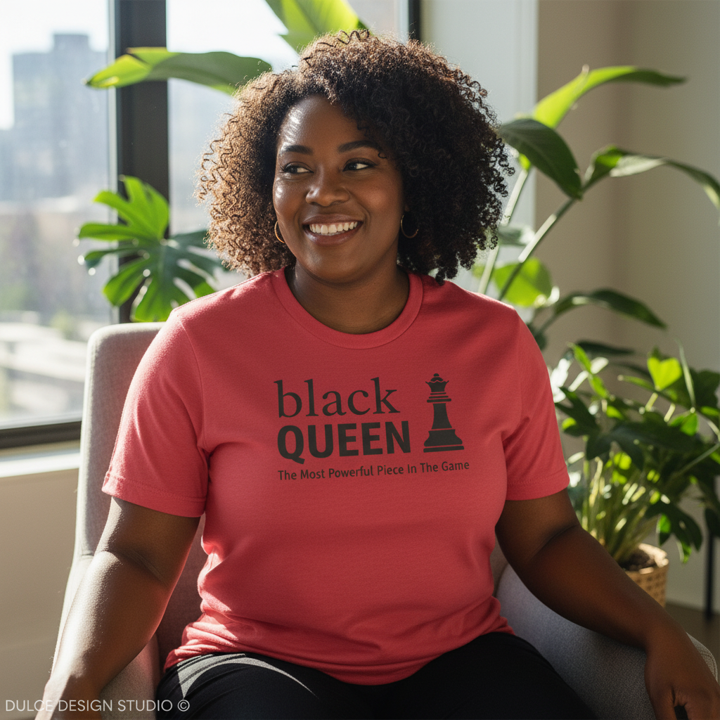 black QUEEN red shirt plus size mockup