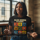 BLACK WOMEN IN SCIENCE black shirt mockup with straight hair