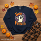 Boo Felicia navy crewneck with full-size artwork