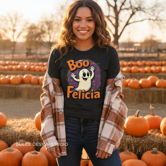 Boo Felicia Retro Ghost T-Shirt – Funny Halloween Tee
