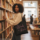 Book Lover Black Tote Lifestyle