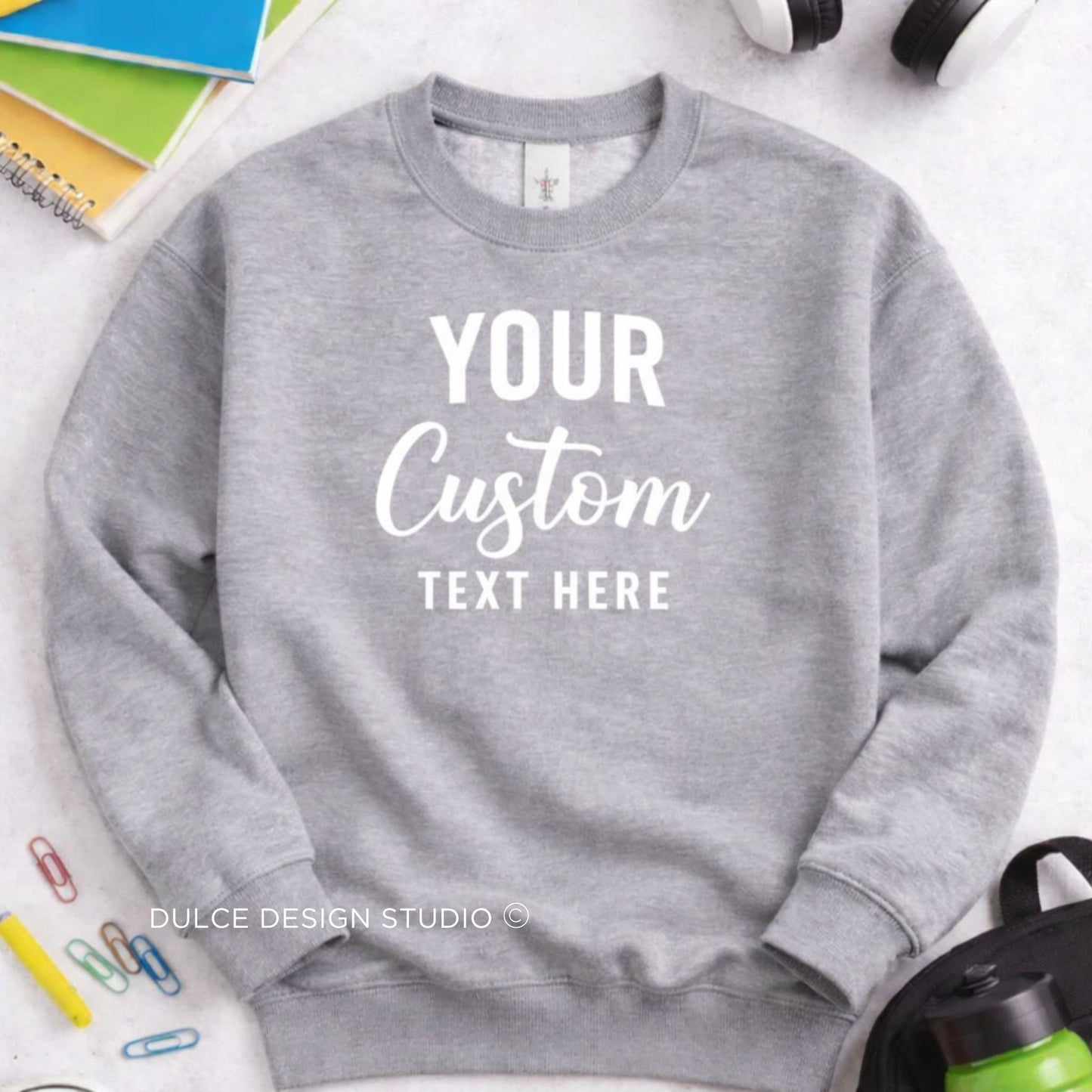 Custom Youth Sweatshirt — Add Your Text - Dulce Design Studio