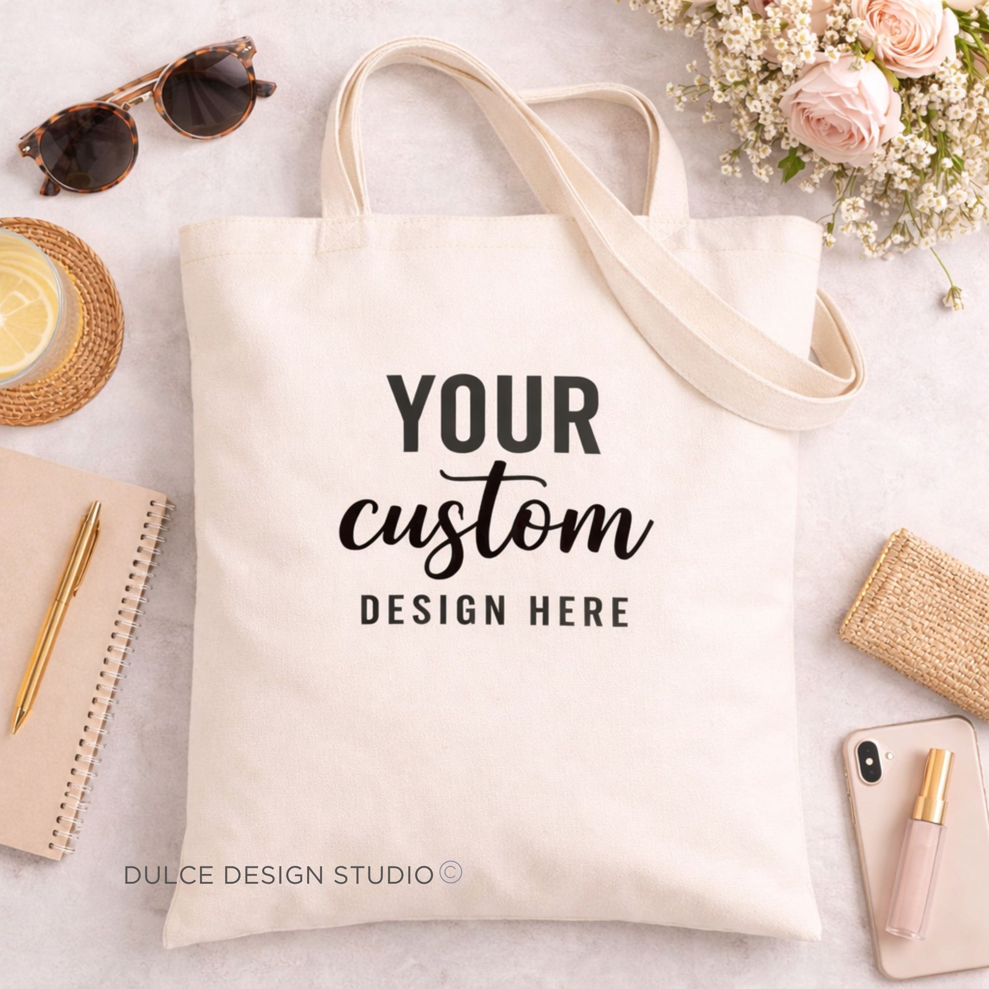 Custom Tote Bag – Upload Your Design or Logo - Dulce Design Studio