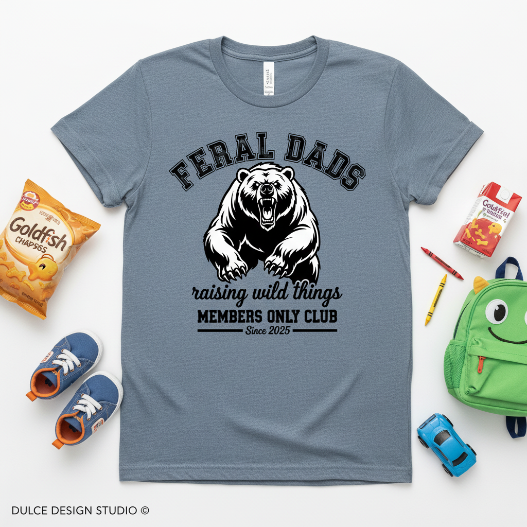 Feral Dads Heather Slate Flat Lay V2