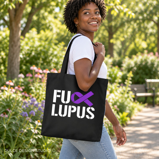 Fight Lupus tote lifestyle mockup