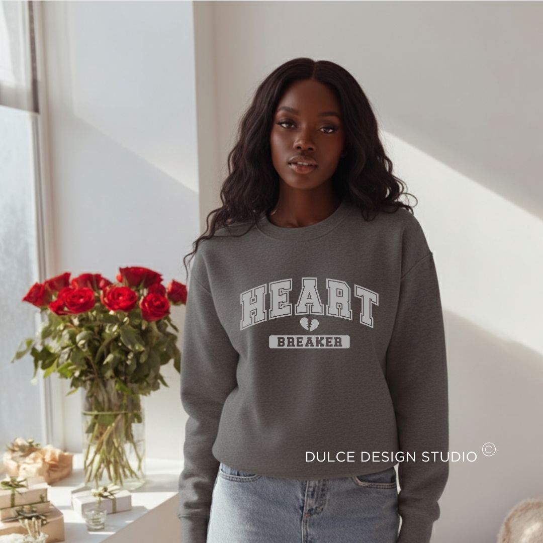 Heart Breaker  – Varsity Valentine Sweatshirt - Dulce Design Studio