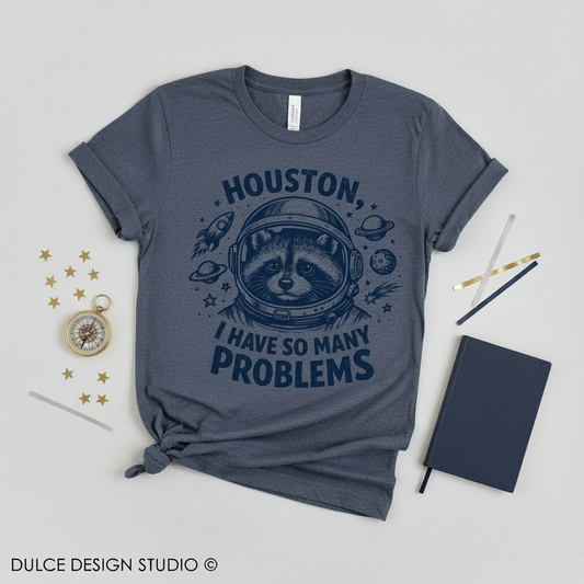 Houston Problems Flat Lay Mockup - Corrected Proportions