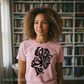 I AM BLACK HISTORY pink shirt centered mockup