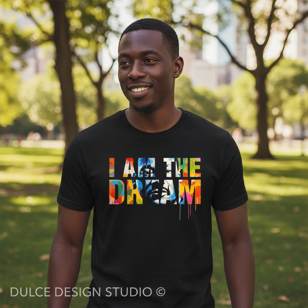 I AM THE DREAM black shirt mockup