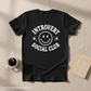 Introvert Social Club - Black Tee Flat Lay