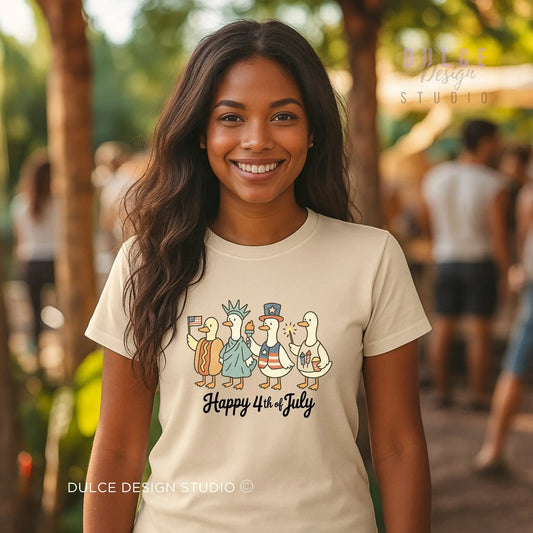 Happy 4th of July – Patriotic Duck Parade Tee - Dulce Design Studio