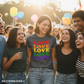 LOVE Stacked Rainbow - Asphalt Tee Pride Lifestyle Mockup