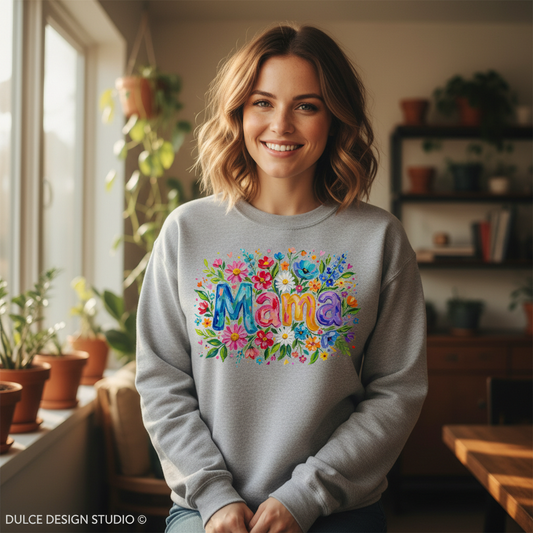 Mama Floral Ash Sweatshirt Lifestyle