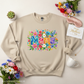 Mama Floral Sand Sweatshirt Flat Lay