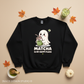 Matcha Is My Happy Place ghost crewneck flat lay