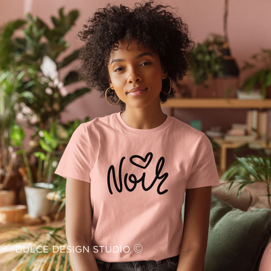 Noir Heart Script Tee