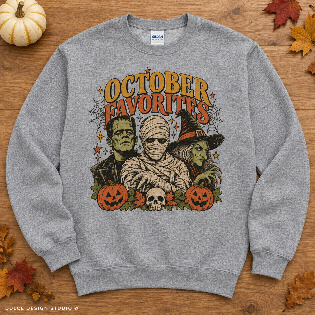 October Favorites medium Heather Gray flat lay