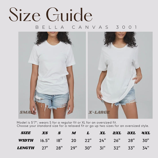 bella canvas size guide video