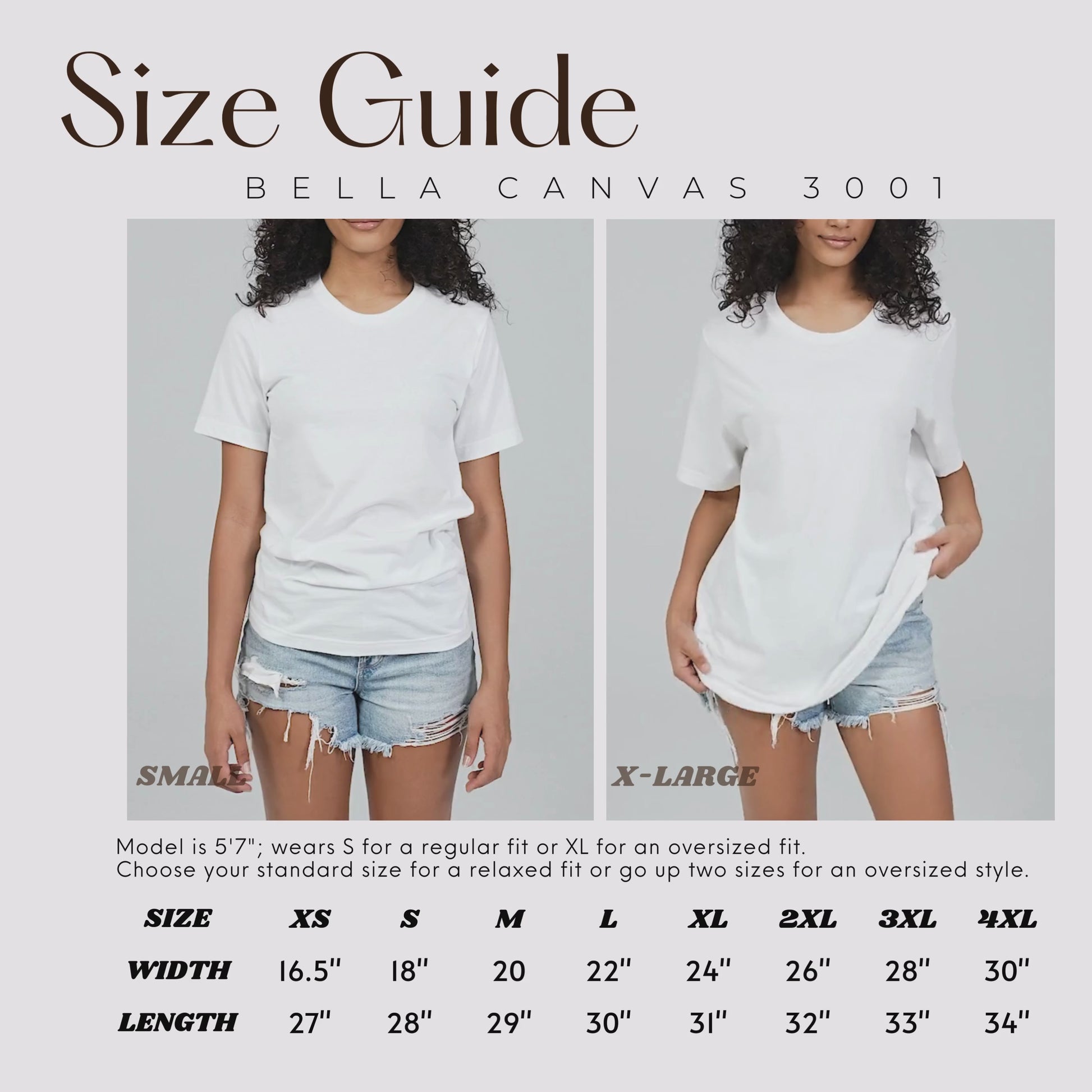 bella canvas size guide video