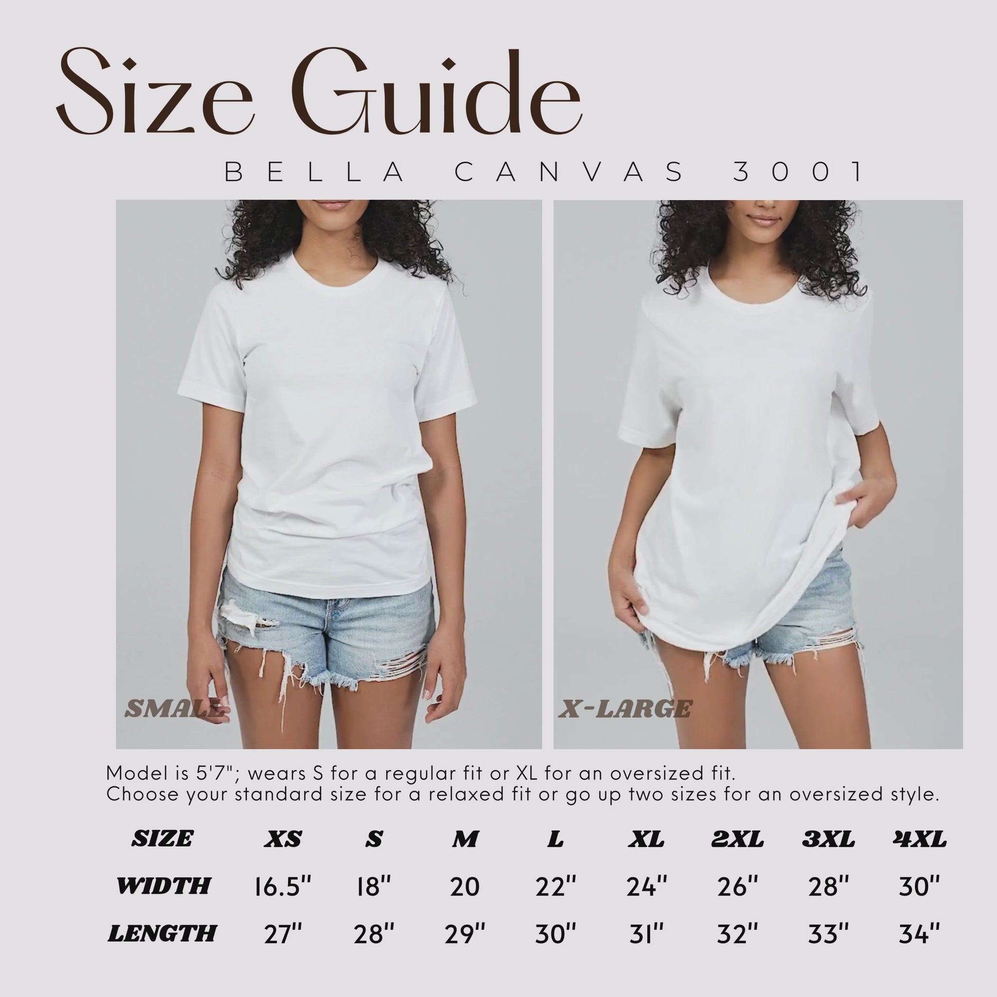 bella canvas size guide video