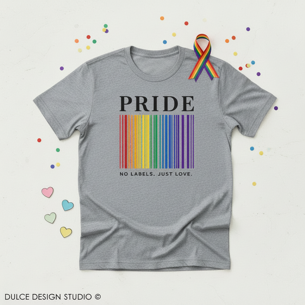 PRIDE No Labels Just Love - Ash Grey Flat Lay