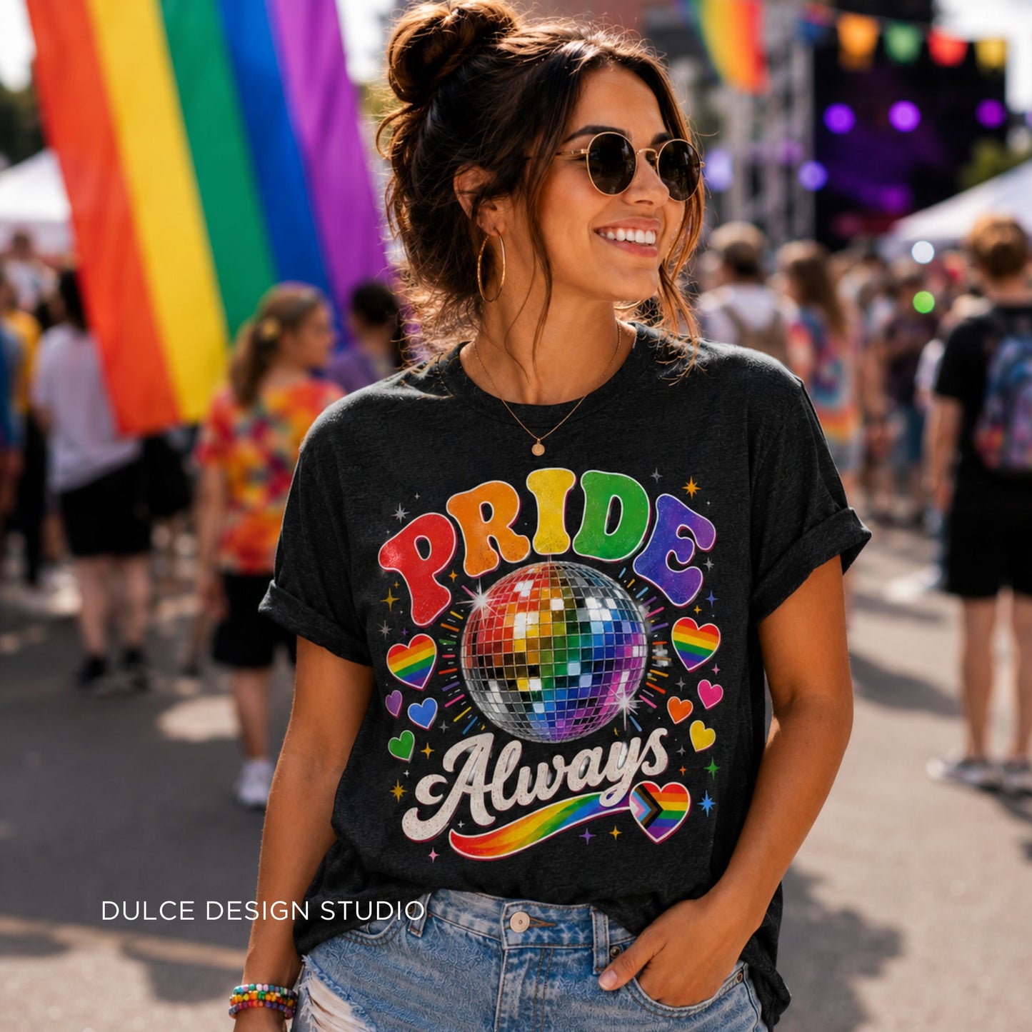 Pride Always Disco Ball Pride Tee