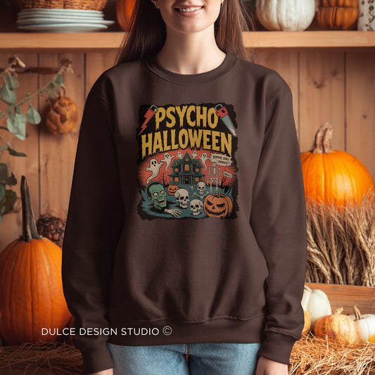 Psycho Halloween Haunted House Horror Sweatshirt
