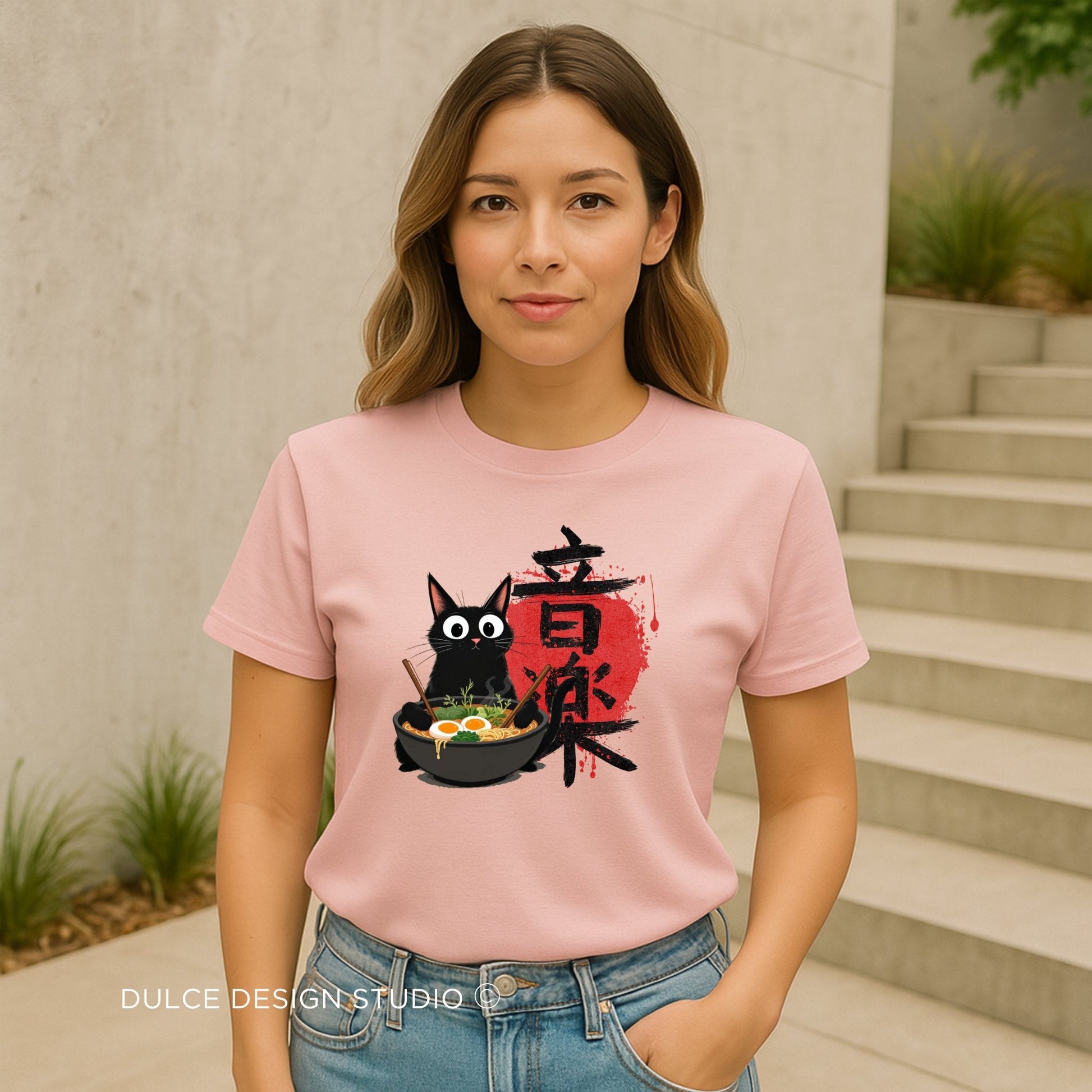Ramen Cat Tee – Noodle Bowl Kitty Shirt-  - Dulce Design Studio