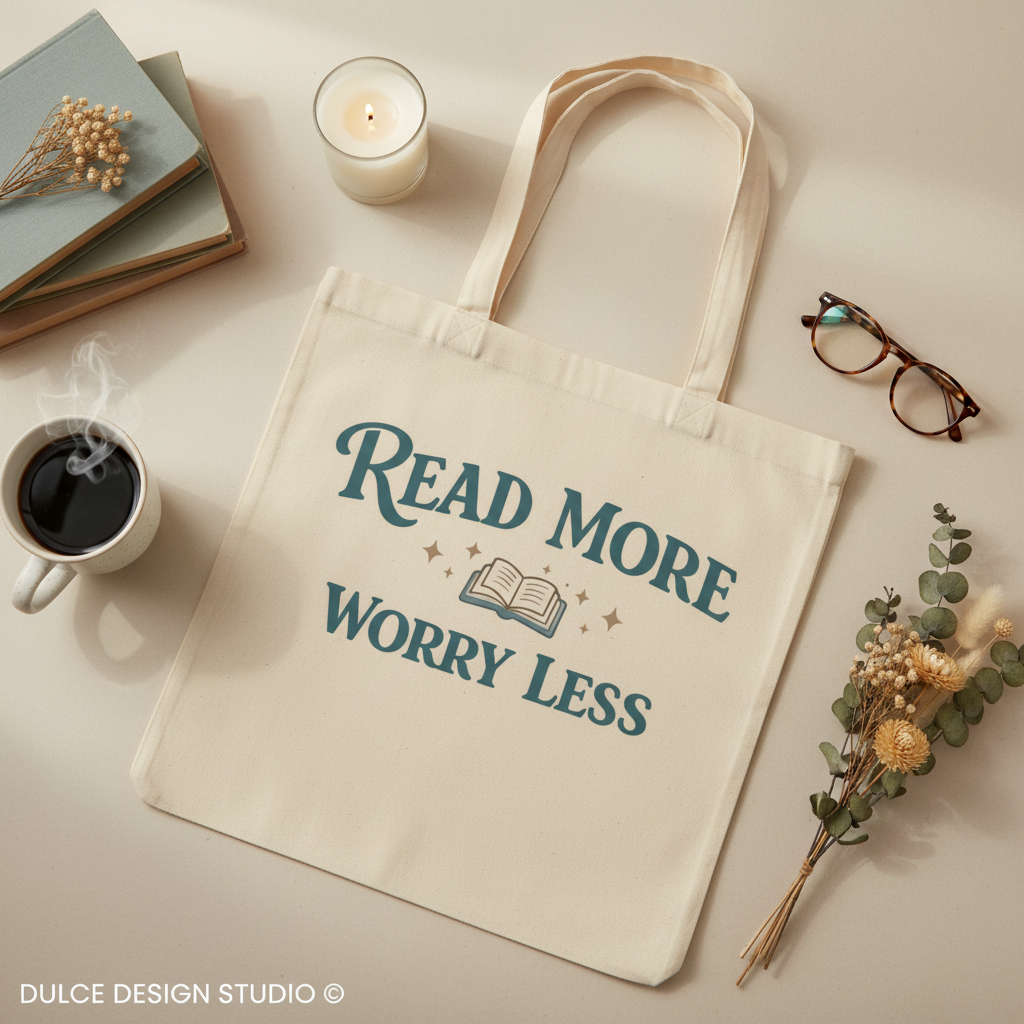 Read More Worry Less Canvas Tote