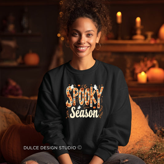 Spooky Season Sweatshirt – Fall Ghost Halloween Crewneck