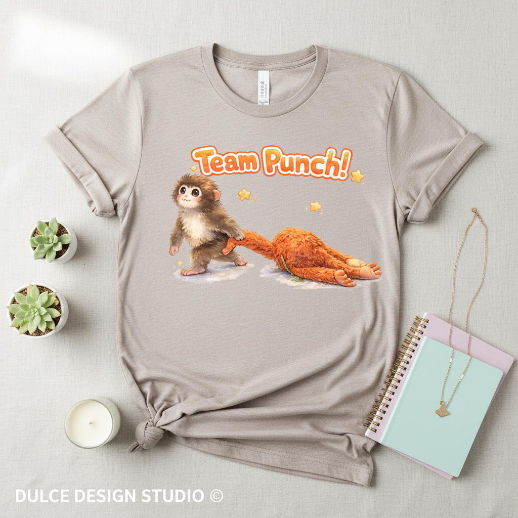Team Punch - Flat Lay Heather Dust Bella Canvas 3001