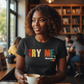 TRY ME Malcolm X 1963 black shirt women's mockup