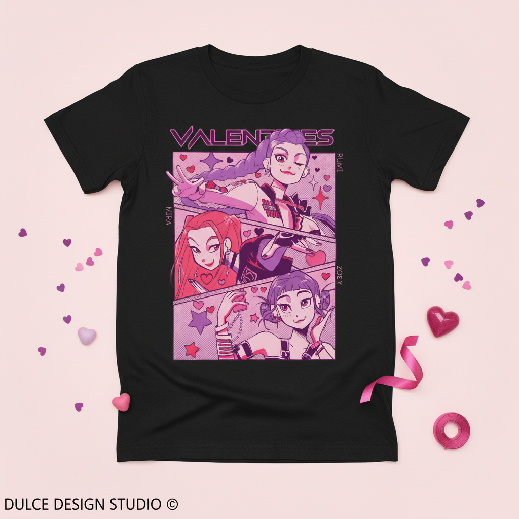 Valentines Youth Flat Lay - Black on Light Background