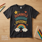 Vintage black BC3001Y youth T-shirt flat lay with your Dismantle Oppressive Systems design