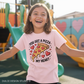 Youth Girl wearing Light Pink Pizza My Heart Tee